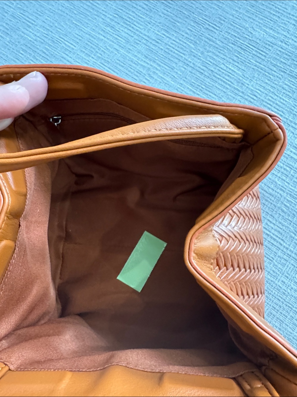 Anthropologie Woven Mini Handbag in Cognac NWT - Picture 6 of 10